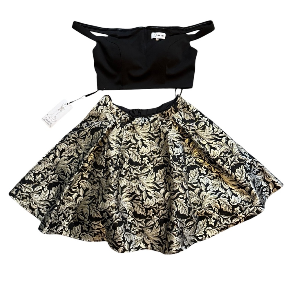Jolene Formal Two Piece Retro Dress Set Black Off the Shoulder Sweetheart Neck 6 - Picture 2 of 16